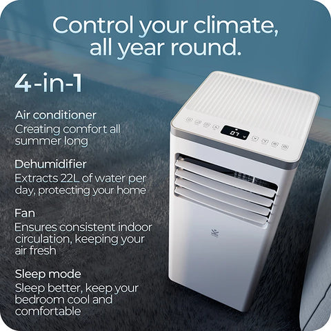 Avalla S-150 4-in-1 22L portable dehumidifier & air conditioner - for multi-rooms 8000BTU