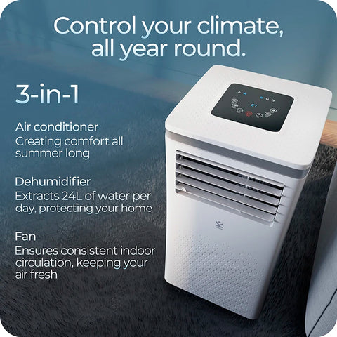 Avalla S-290 - 3-in-1 24l dehumidifier & powerful air conditioner - for multi-rooms