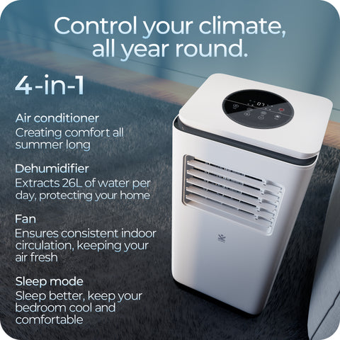 Avalla S-360 - 4-in-1 powerful air conditioner & dehumidifier for multi-rooms 10000BTU