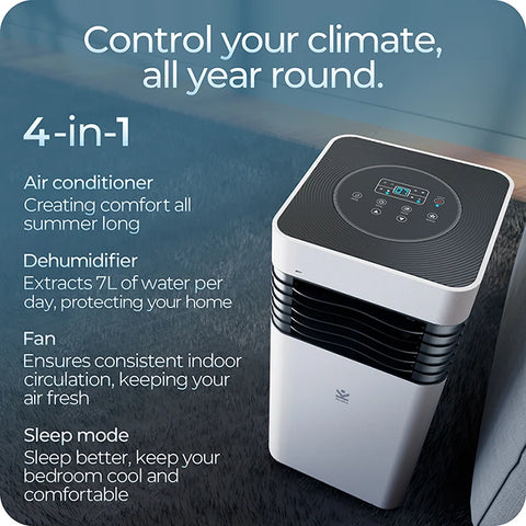 Avalla S-50 4-in-1 quiet dehumidifier & air conditioner combo - for medium rooms